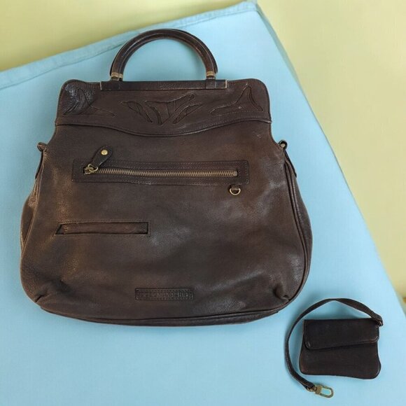 BCBGMaxAzria Leather Purse with Shoulder Strap and Detachable Small Wallet - Picture 1 of 14